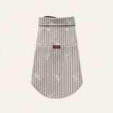 Khaki Sunday Stripe Dog Shirt on its own.