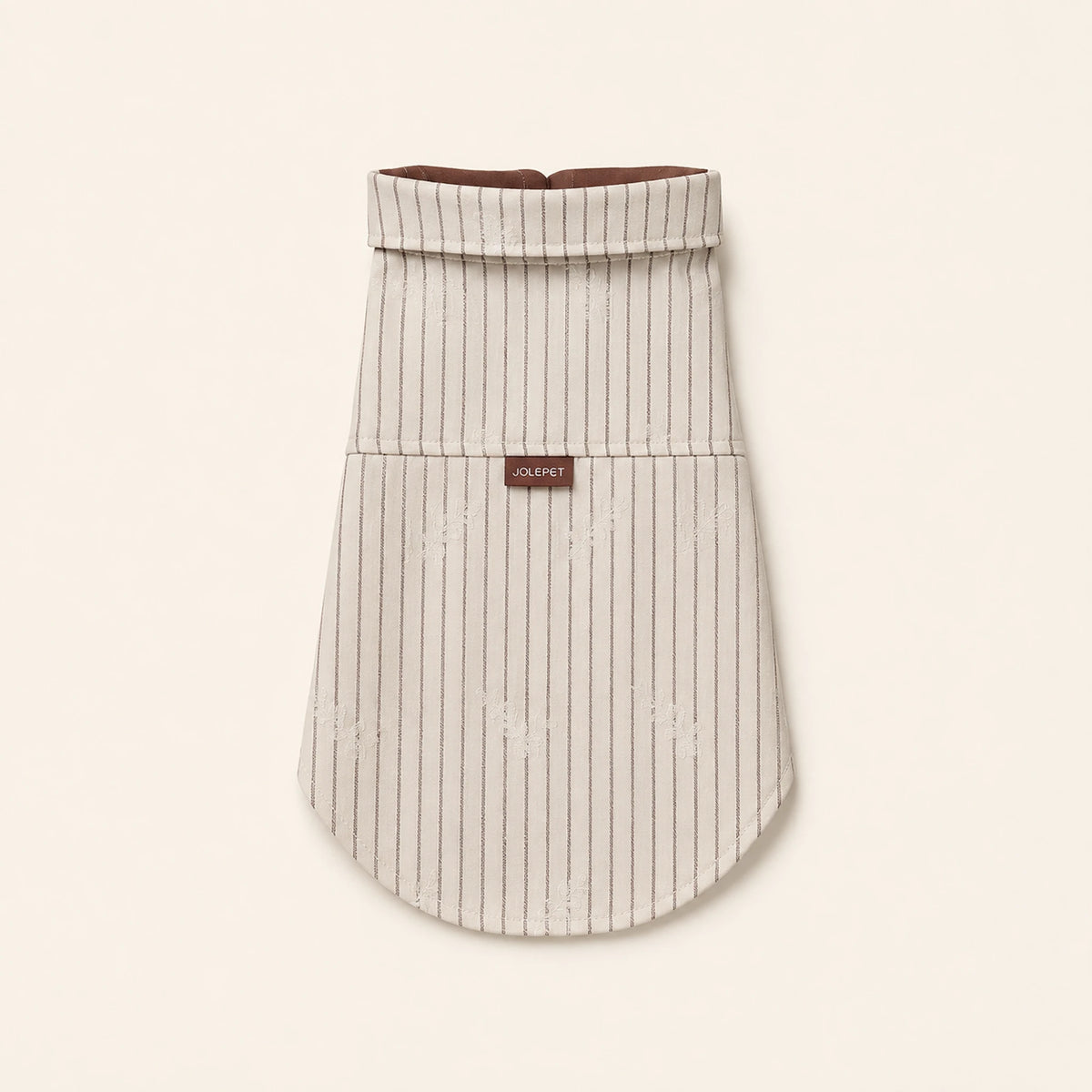 Milk Brown Sunday Stripe Dog Shirt on its own.