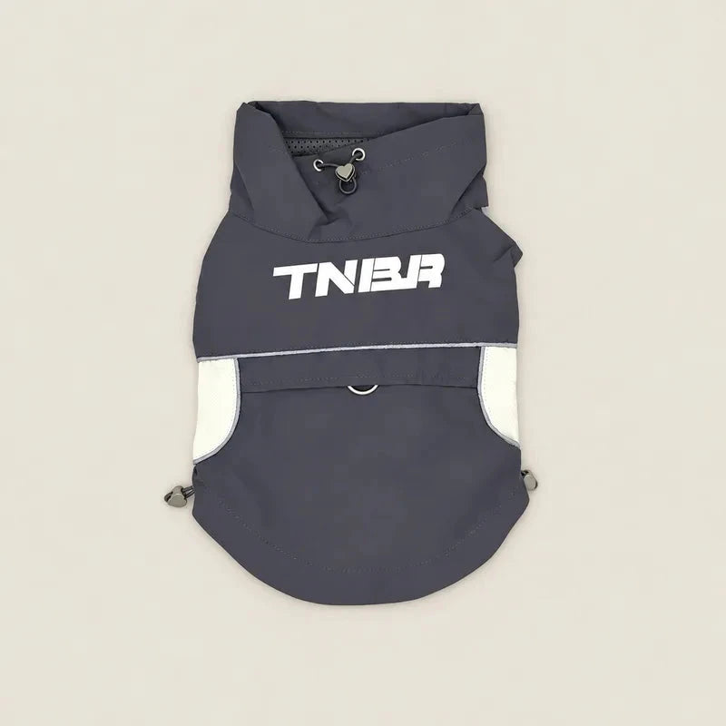 Club 08 Sleeveless Pet Vest on a warm linen background.